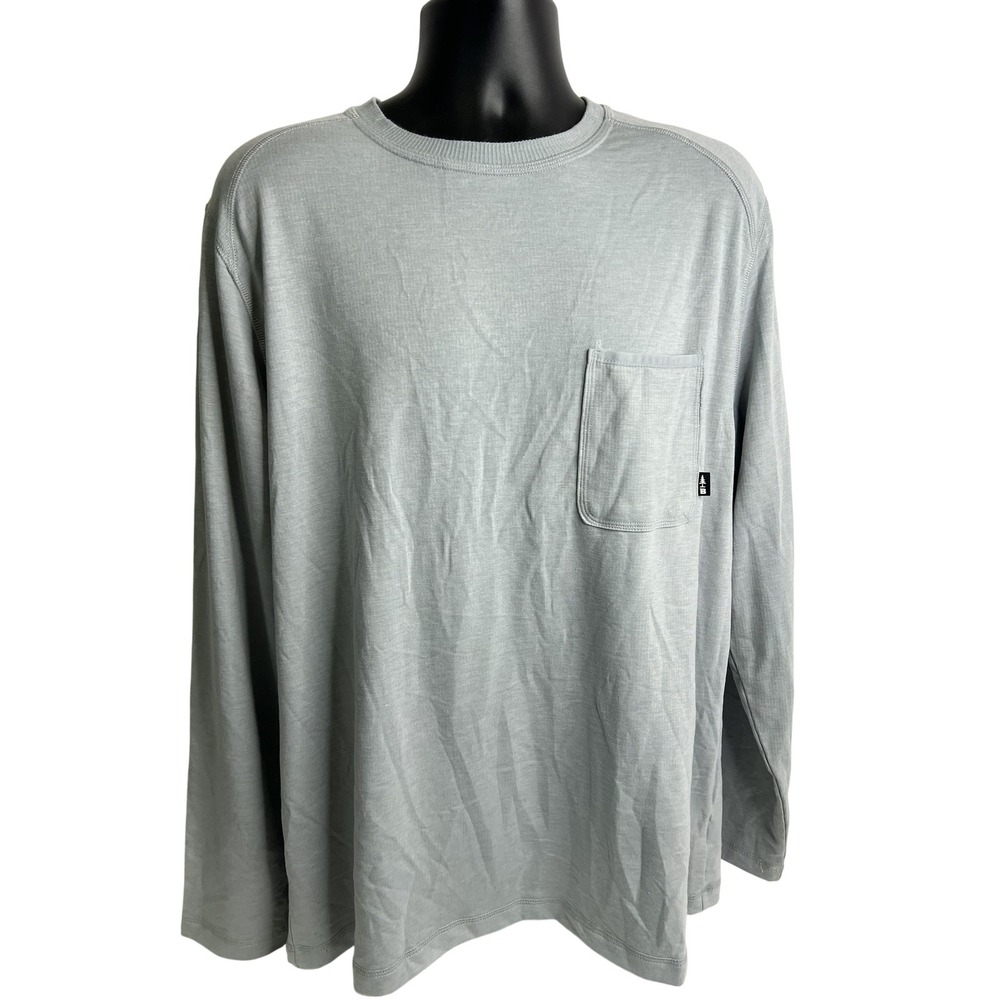 Bass Outdoor Shirt Mens XL Quarry Gray Utility Long Sleeve Pocket‎ 30211539-YG3